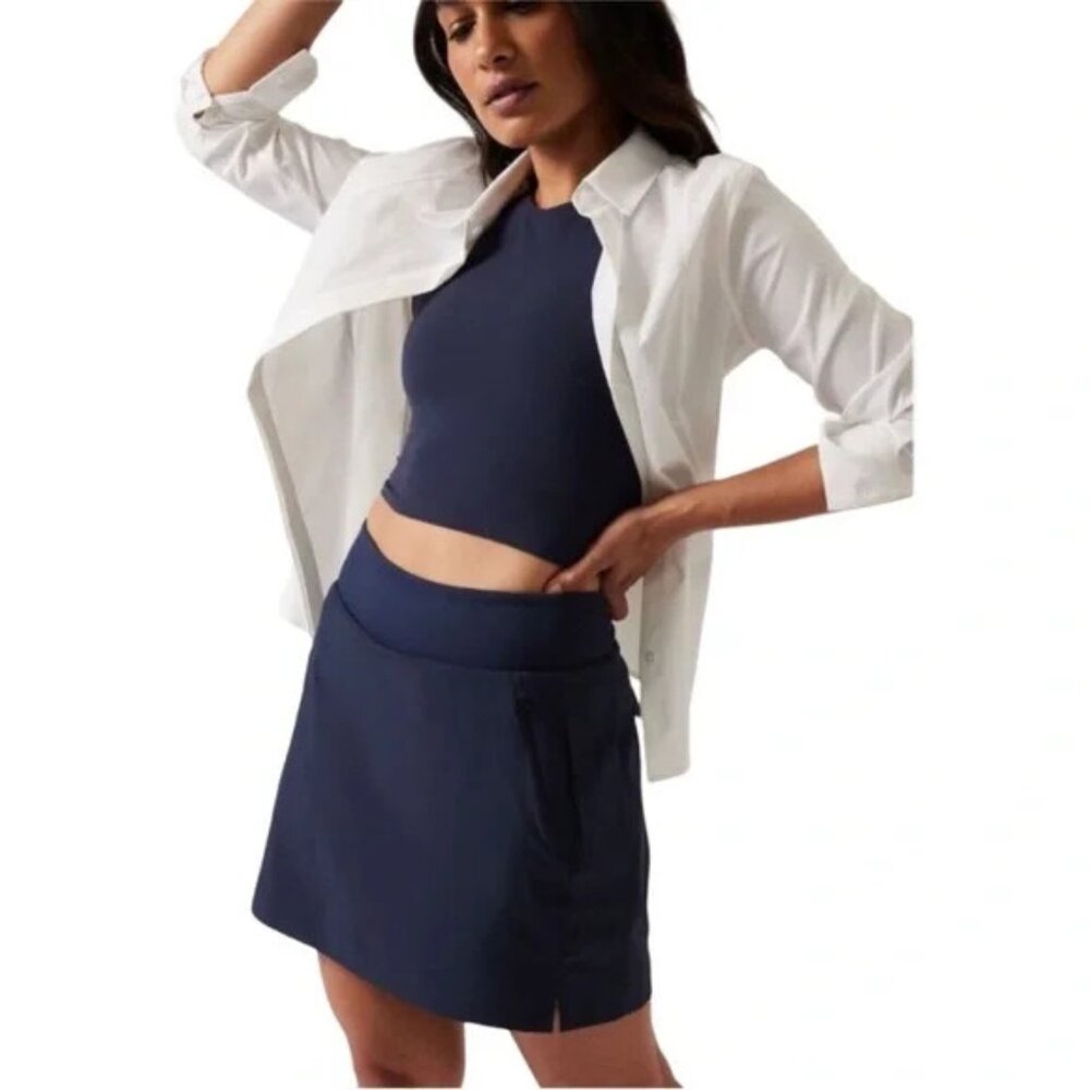Athleta‎ Dark Blue Soho Zip Pockets Skort